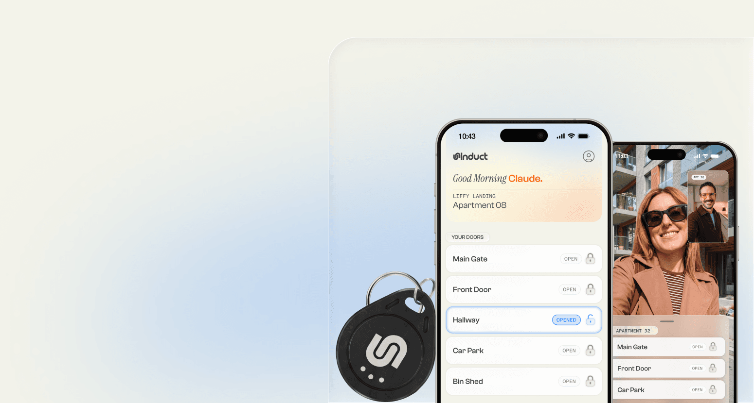 Induct mobile app and access fob