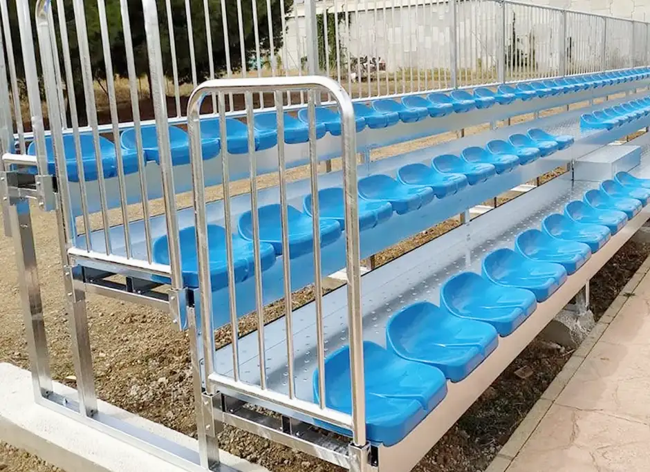 grada desmontable azul para eventos deportivos