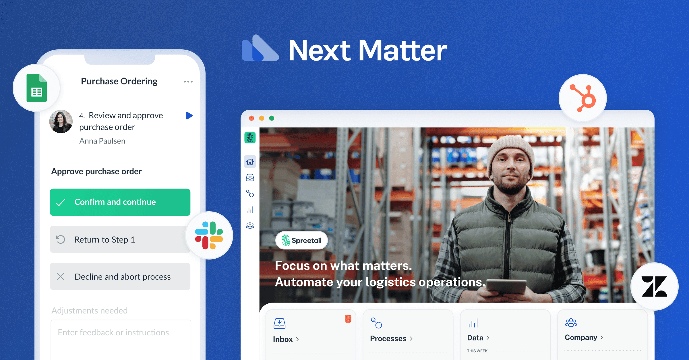 Next Matter's interface on mobile and desktop
