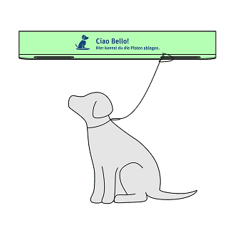Illustration des neugestalteten Hundedachs, einem Plug-In von teo, dem freundlichen Nahversorger.