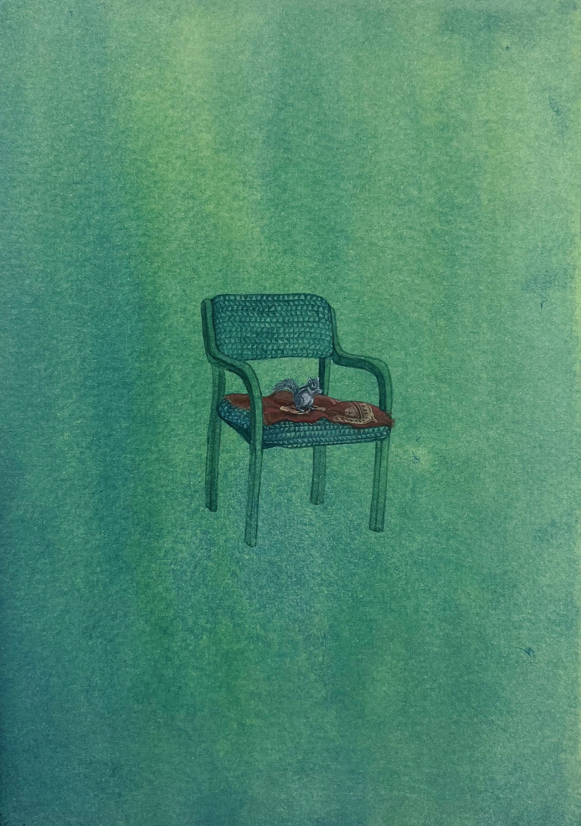 herd of sheep on road painting