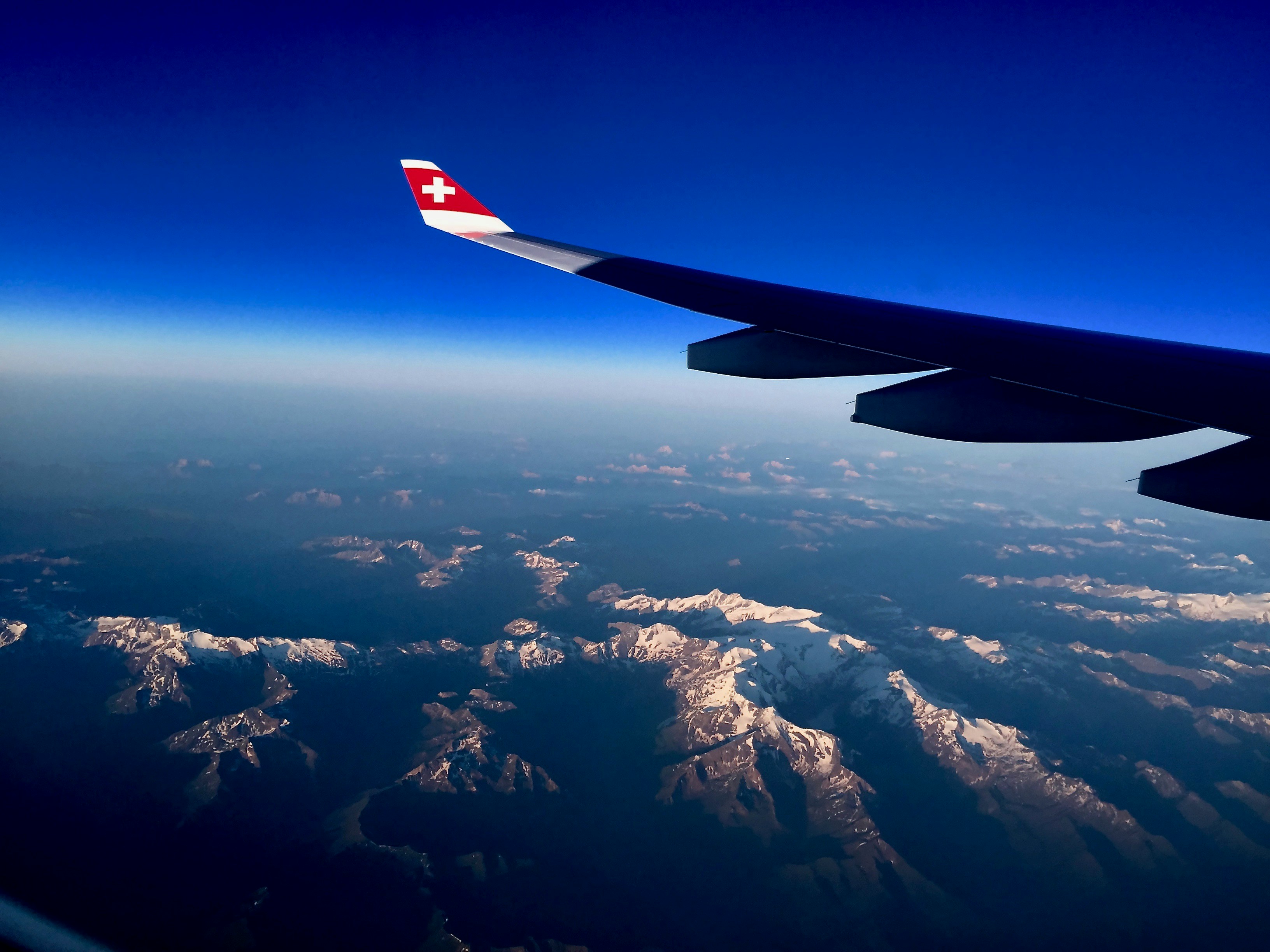 Airplane wing view