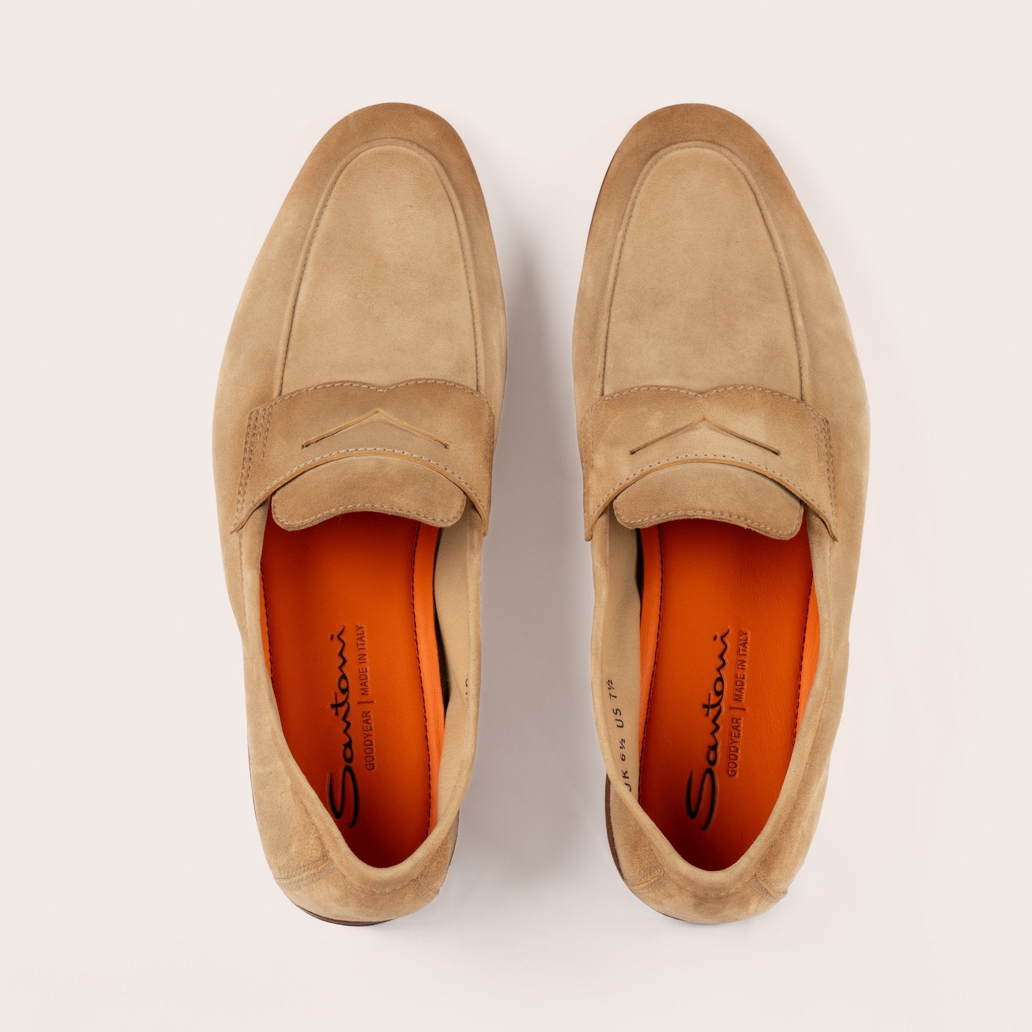 Men’s beige suede Carlo loafer - Mandelli UK