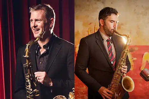 Eric Alexander & Sam Dillon playing the saxophone.