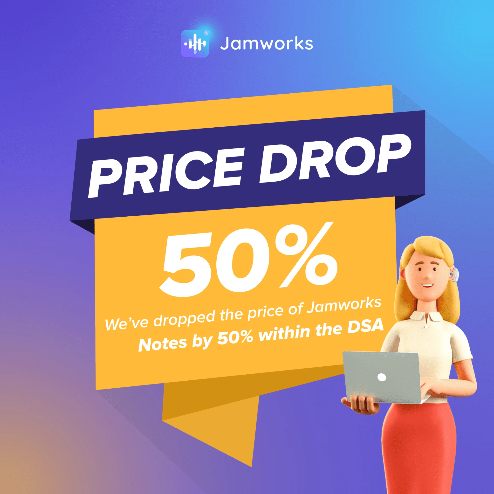 50% percent price drop graphic