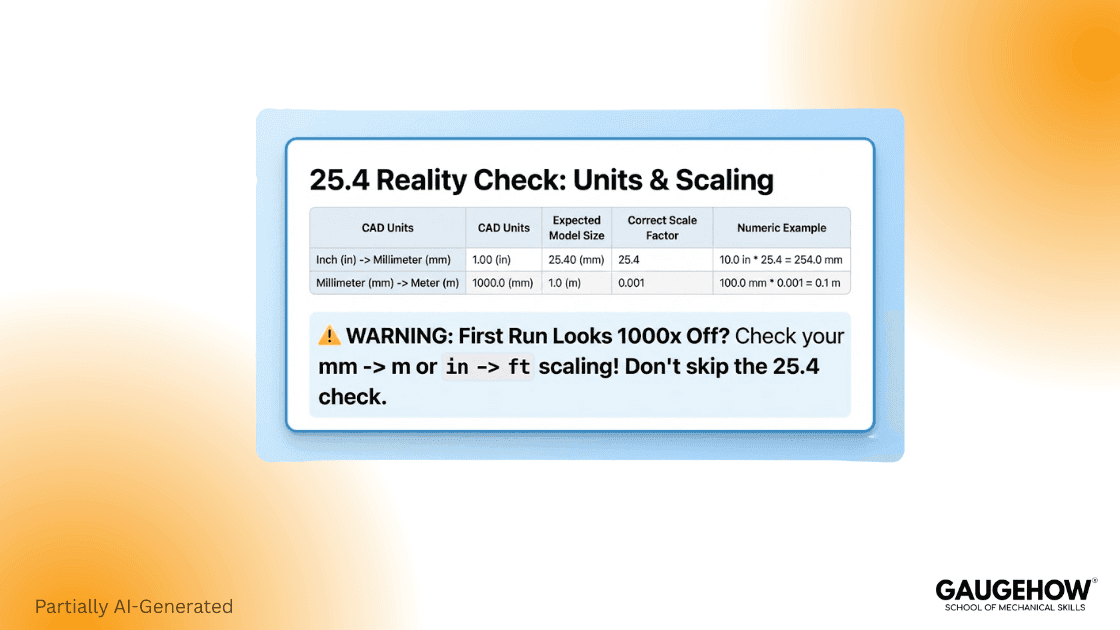 HyperMesh units scaling 25.4 conversion