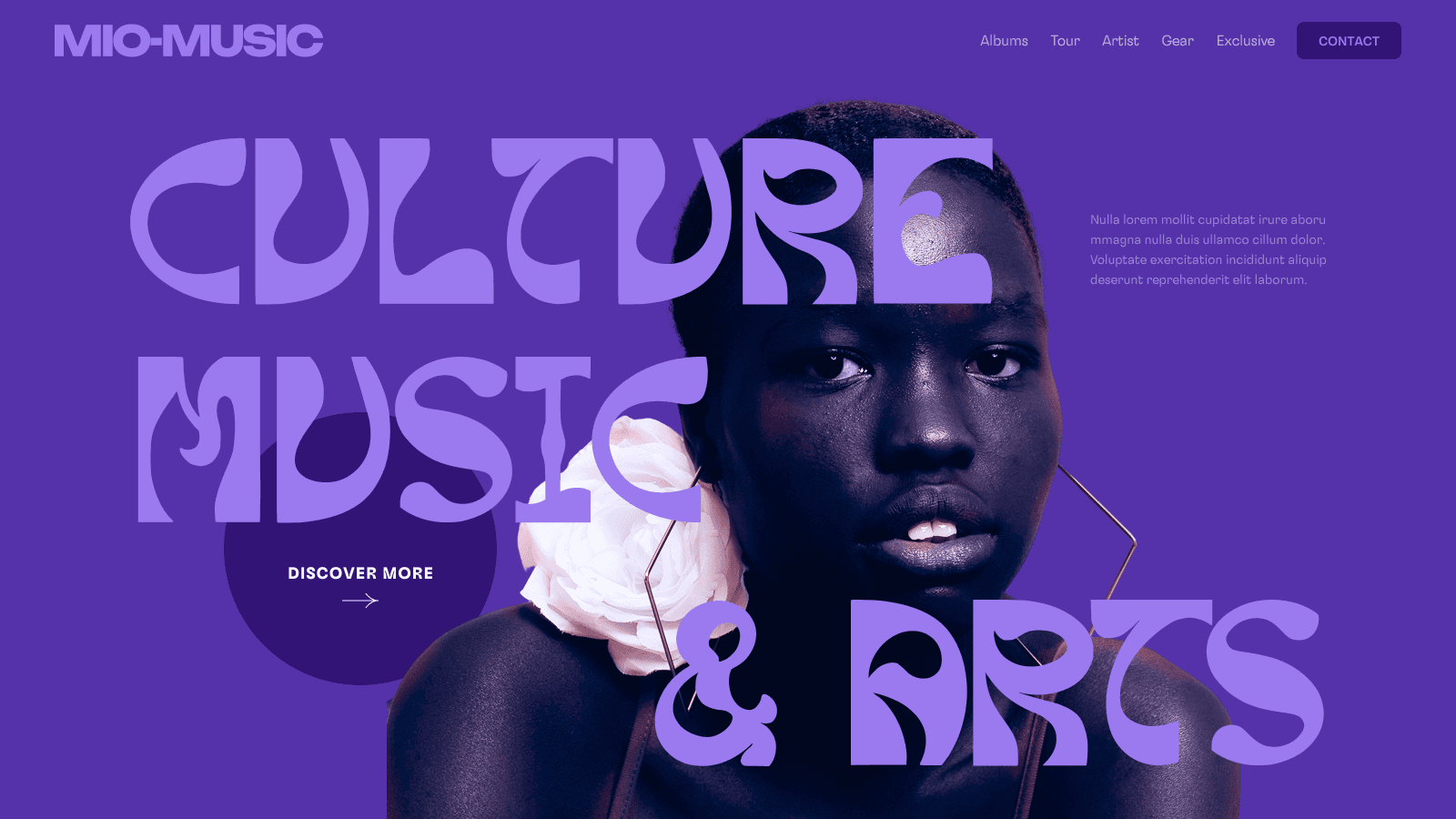 Web browser displaying photography website