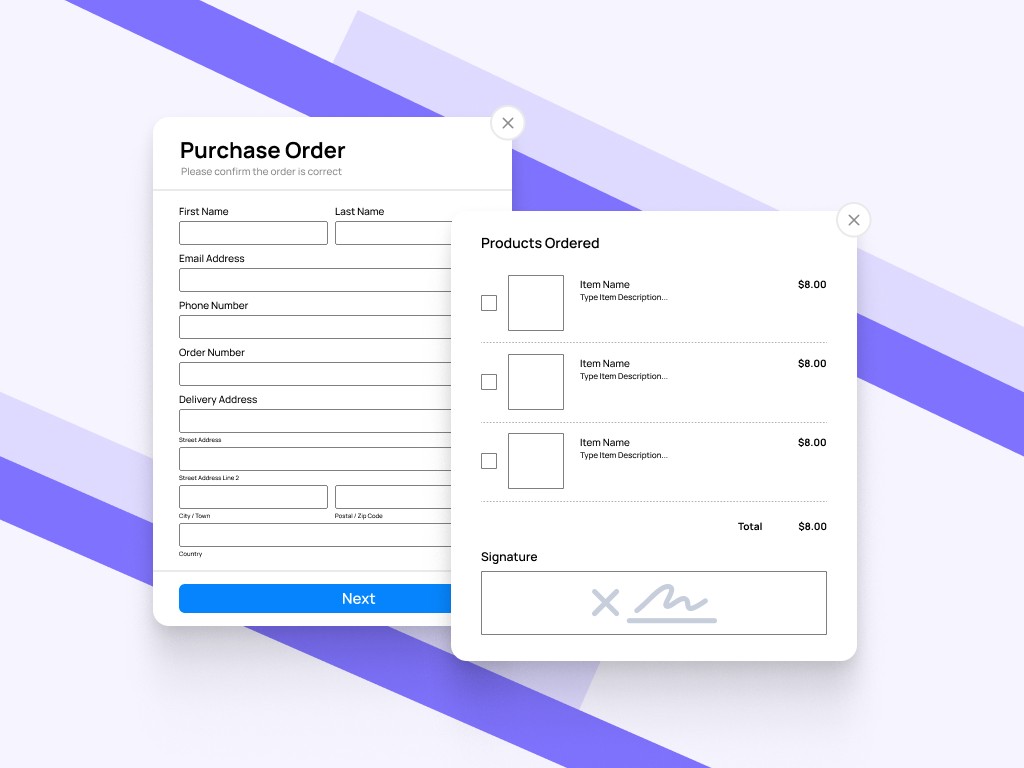 Signed purchase order template preview