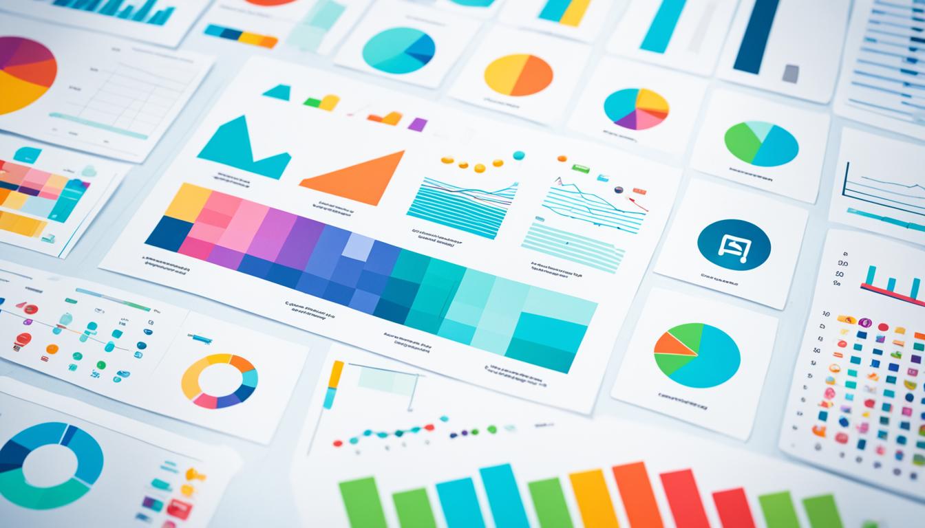 An array of colorful graphs and charts that represent data analysis, with icons of a camera and Instagram's logo in the background.