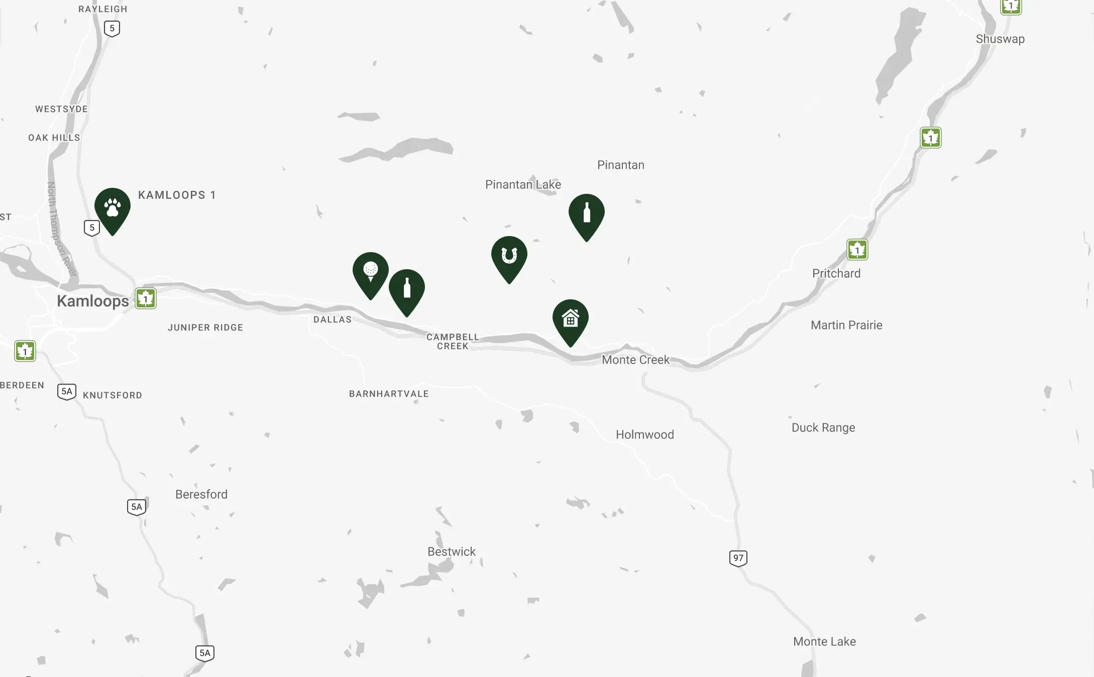 Map of New Jersey and surrounding areas with various colored location markers.