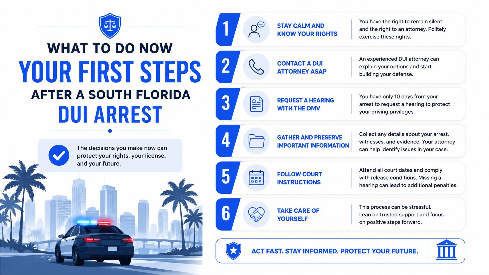 What to Do Now Your First Steps After a South Florida DUI Arrest