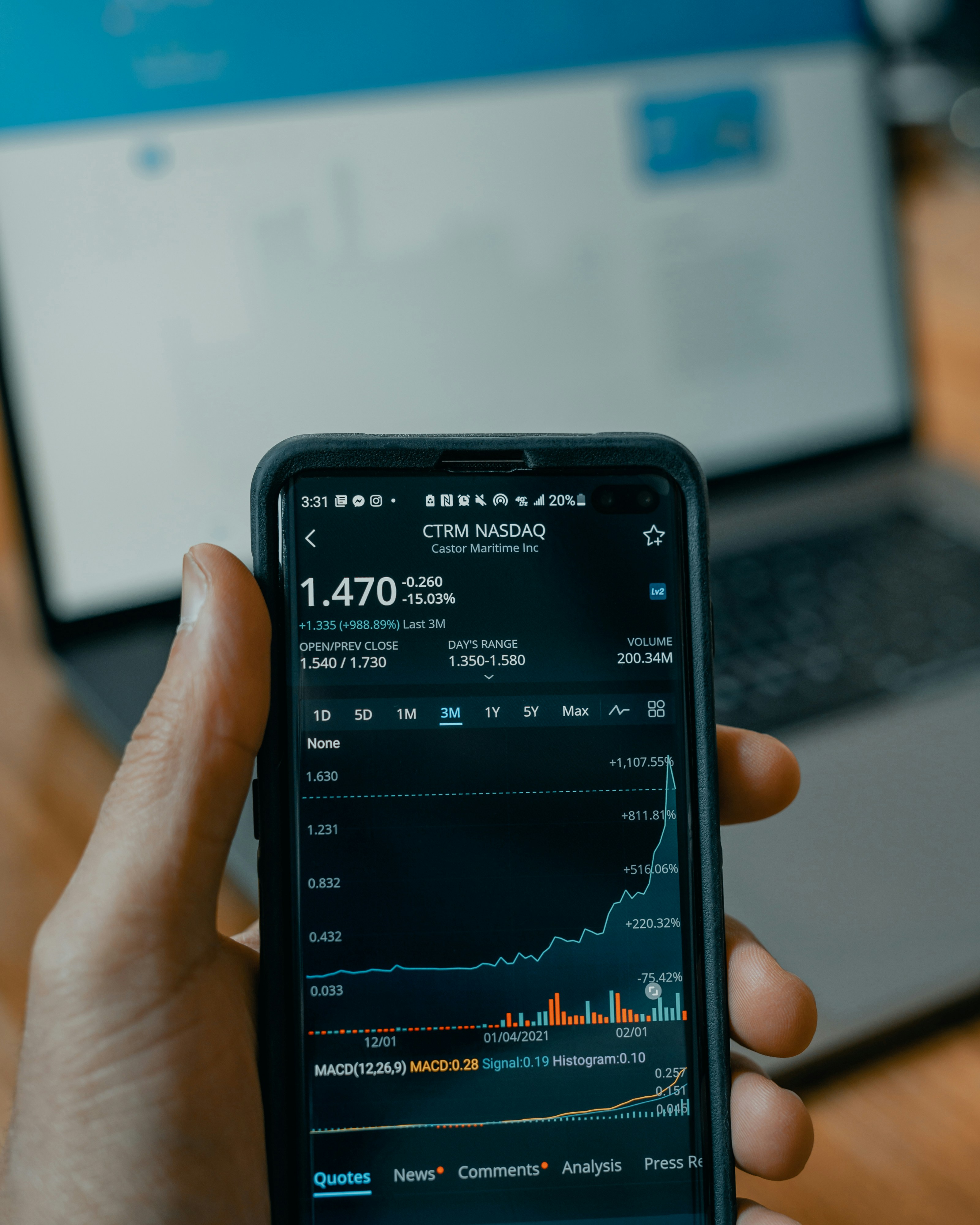 Stock market mobile stock photo