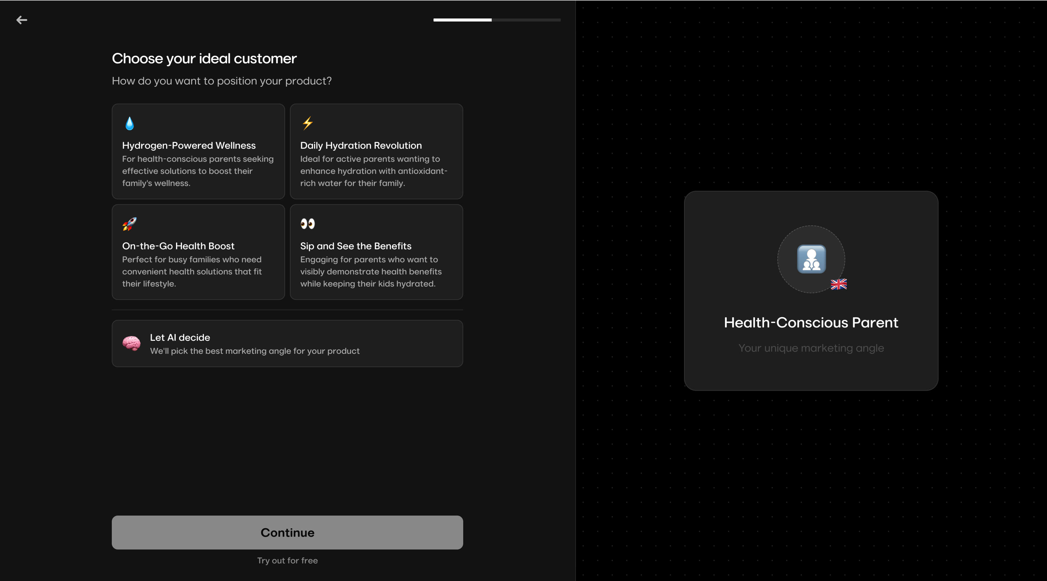 AI brand persona selection for dropshipping store