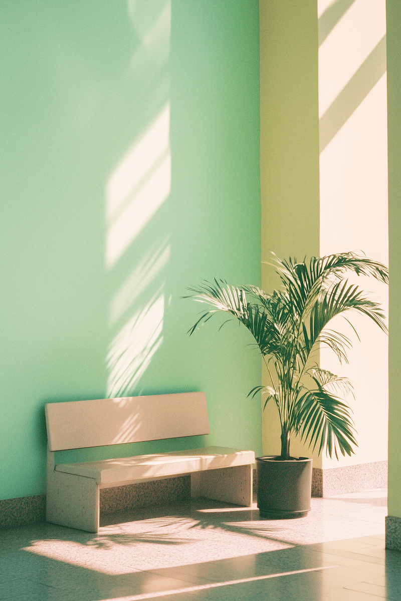 Cozy living room with sectional sofa and wood stove.