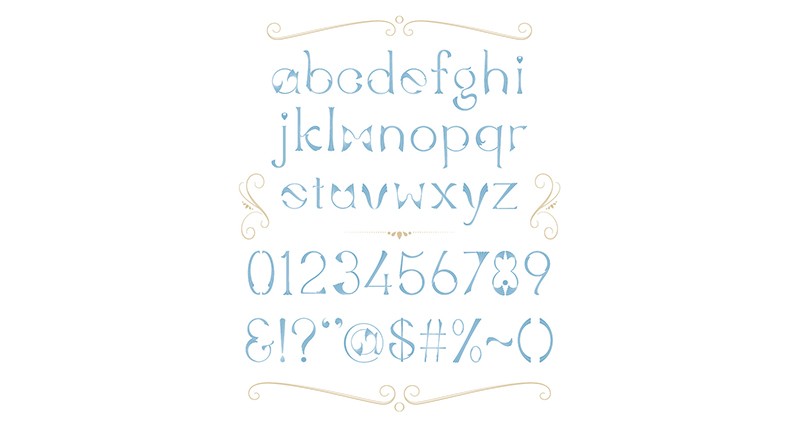Mikimoto typeface layout