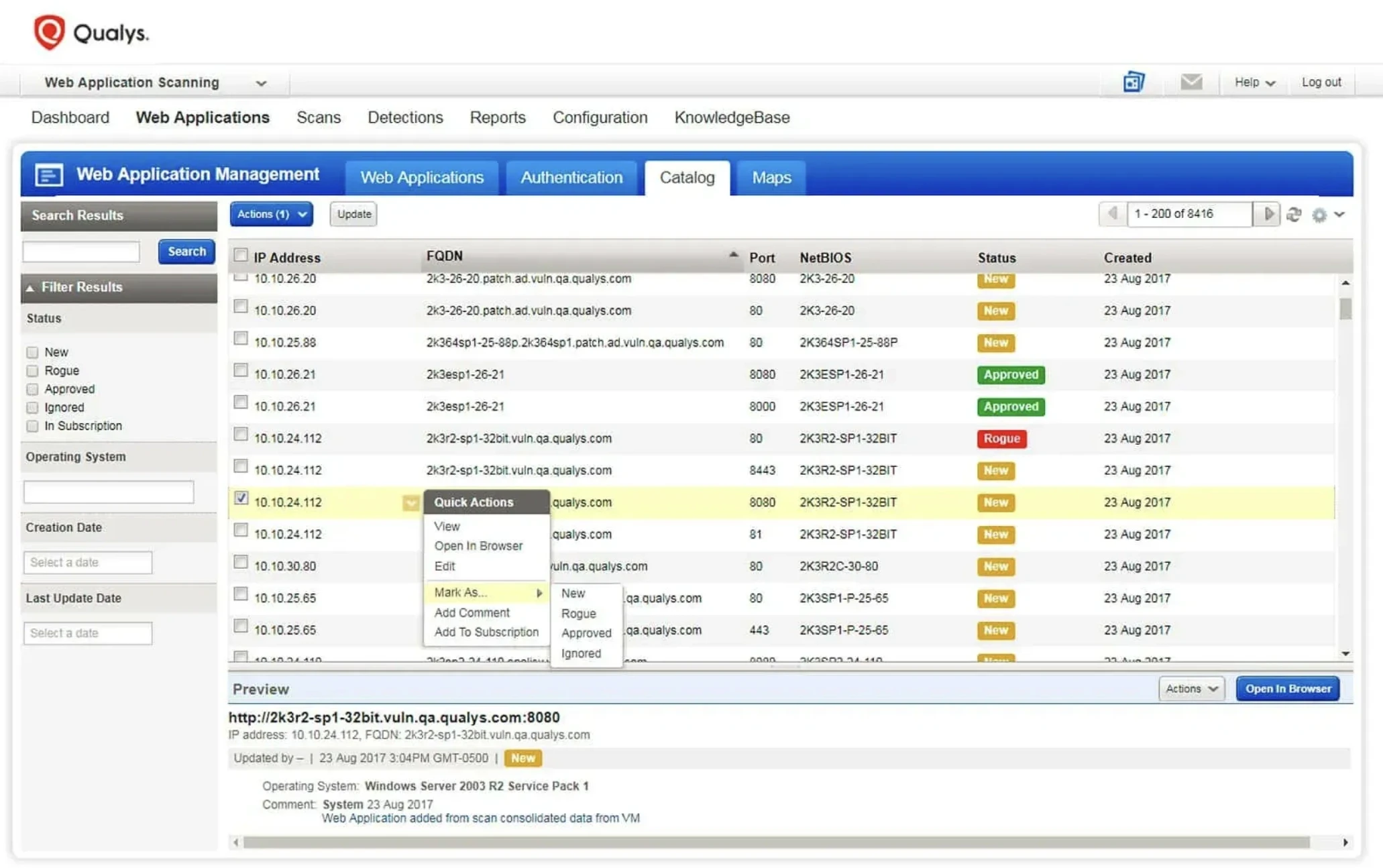 Qualys Dashboard