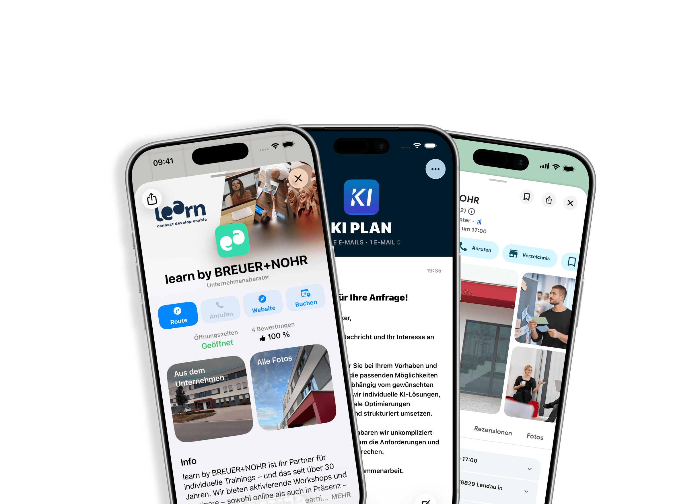 Online-Profile auf Apple Maps, Apple Mail und Google Maps