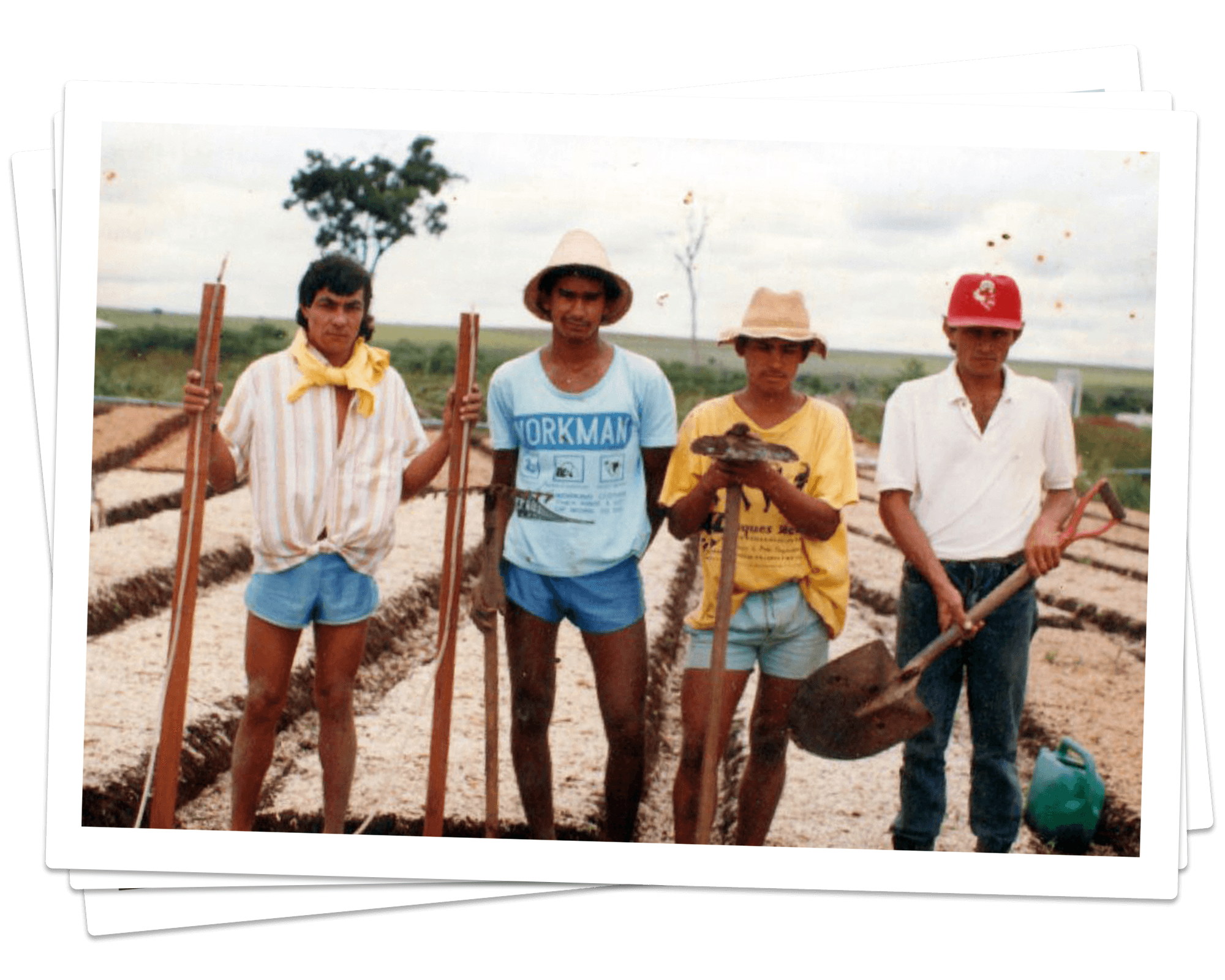 Foto da antiga equipe da Fazenda Malunga