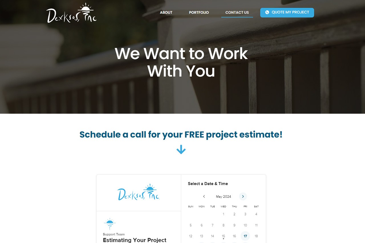 An example of an effective call-to-action (CTA) on the contact page of a contractor's website, designed to encourage visitors to schedule a consultation call