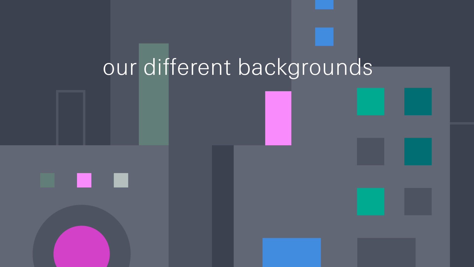 Abstract building has windows in different colors