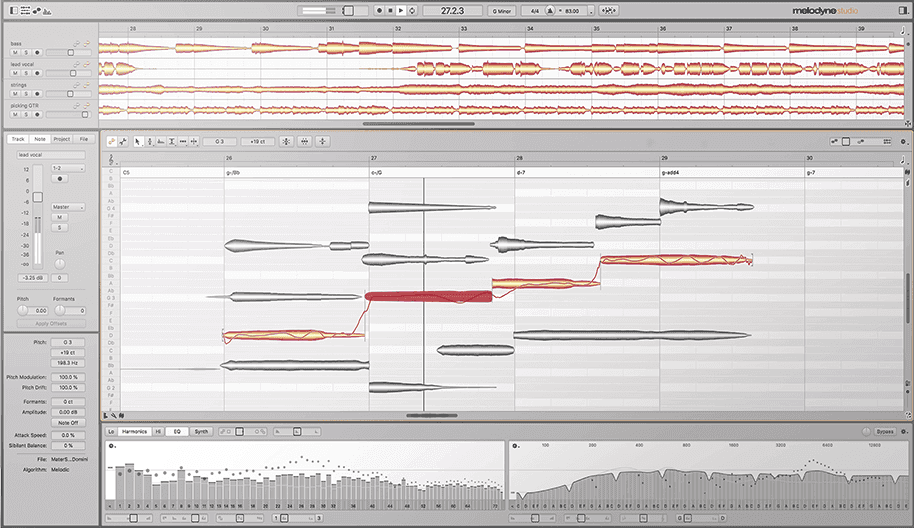 Melodyne plugin by Celemony for pitch correction