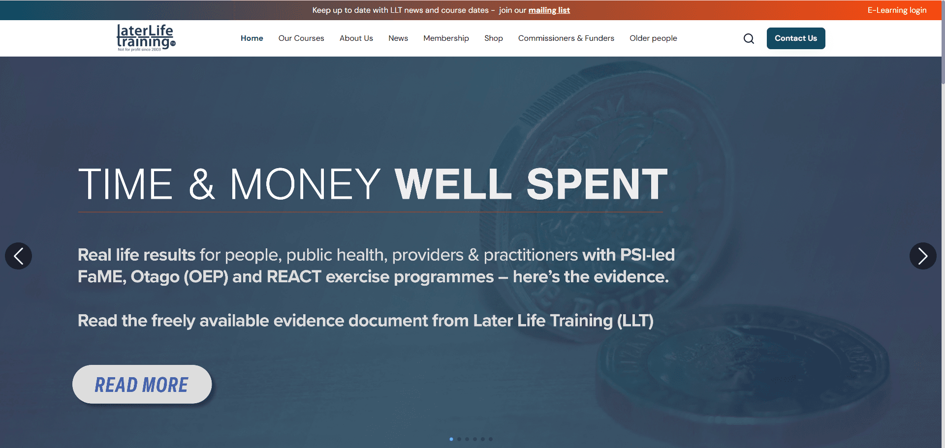 Later Life Training  courses benefits in time and money