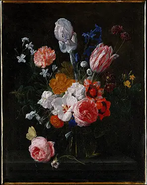 A painting serving as background for the logo
