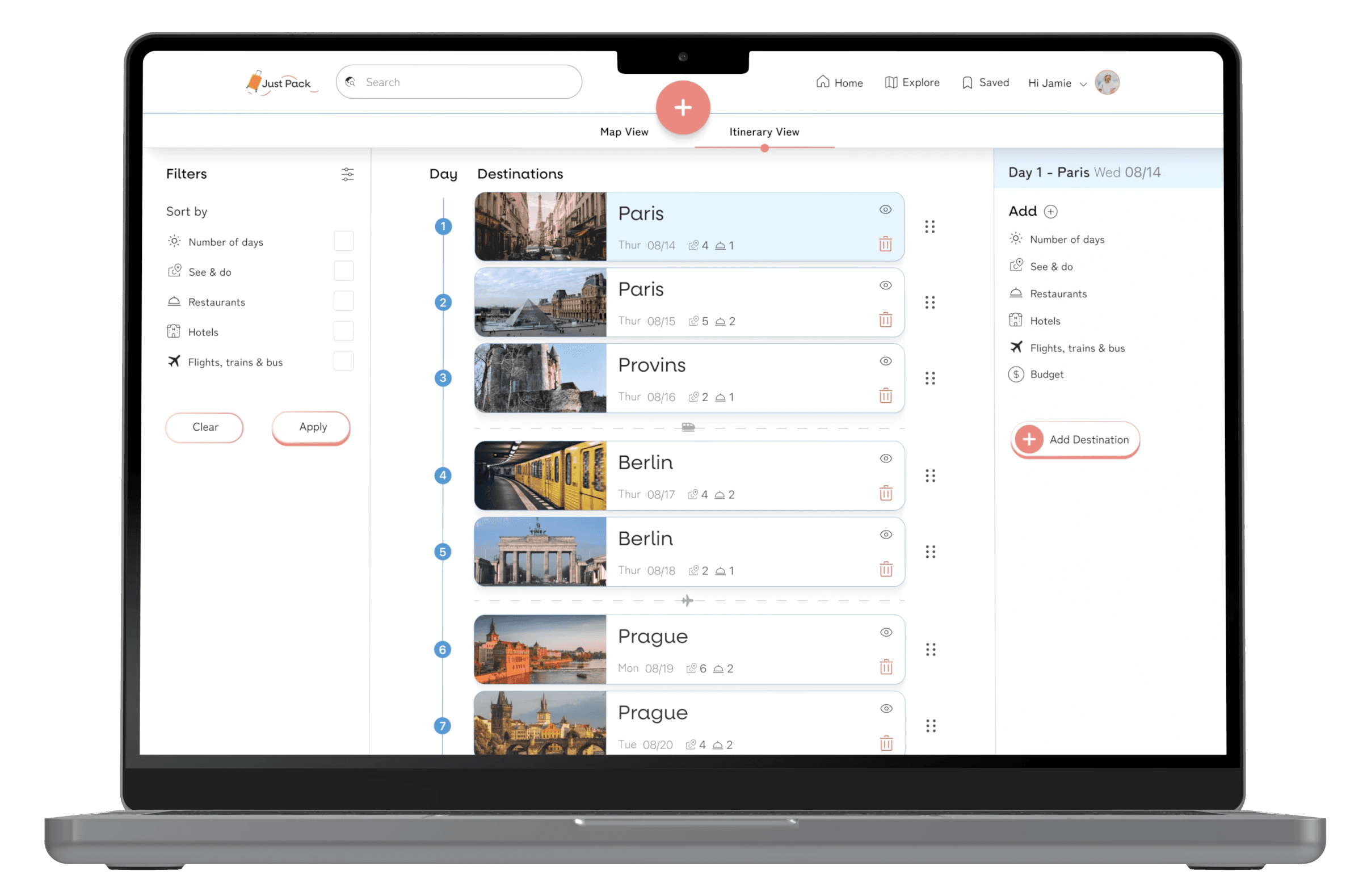Image of 3 screens of the Redesigned UI