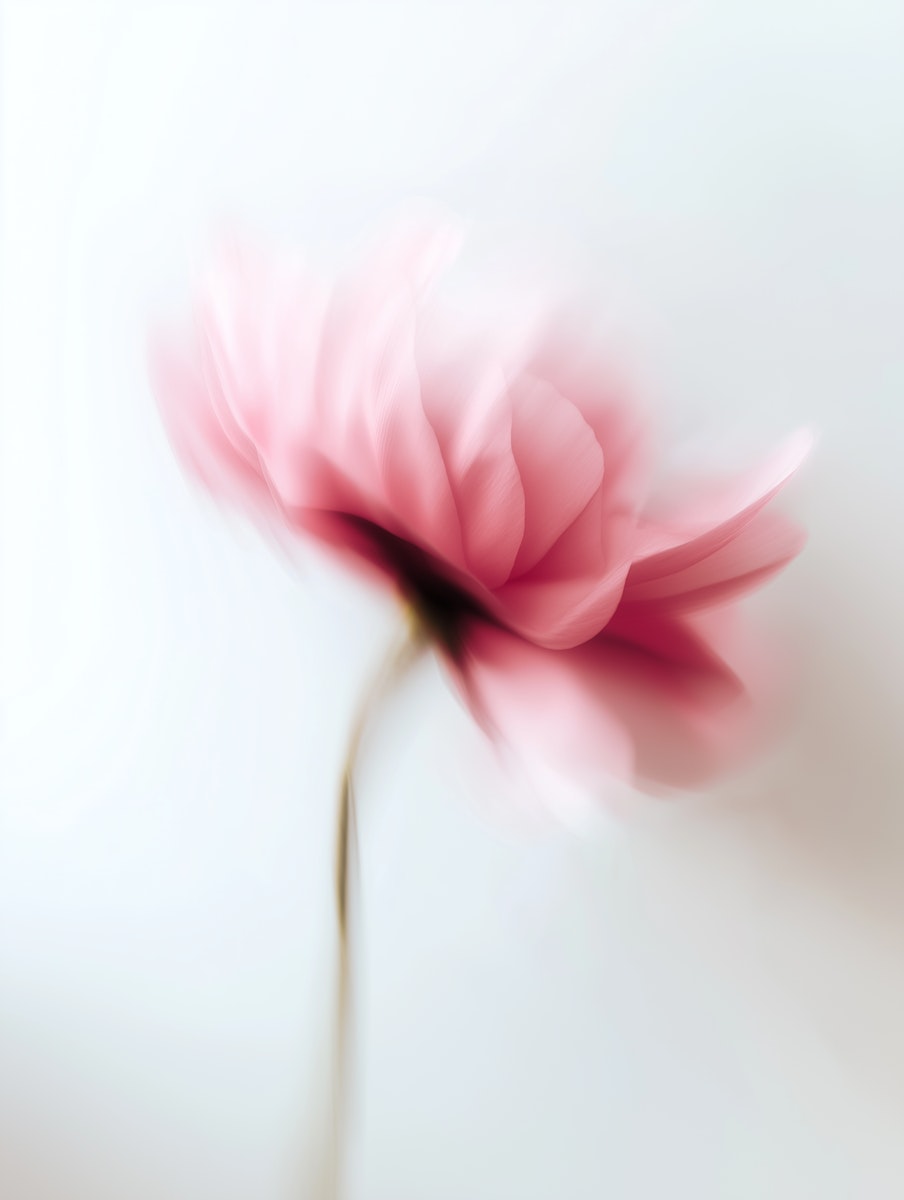 Soft-focus image of a pink flower.