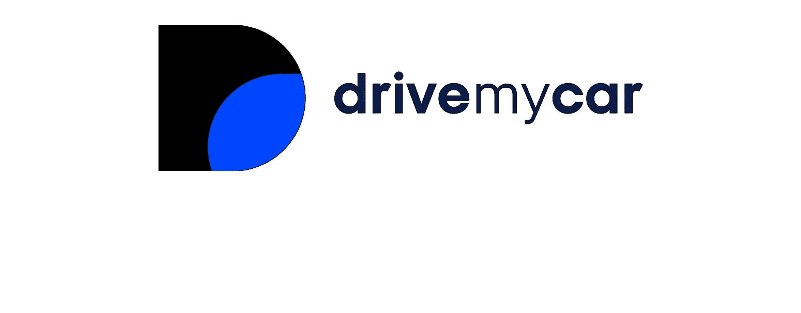 Drive my car logo with a welcome message, representing a company offering mobility services such as car rental or car sharing to support sustainable and flexible transportation solutions in Switzerland