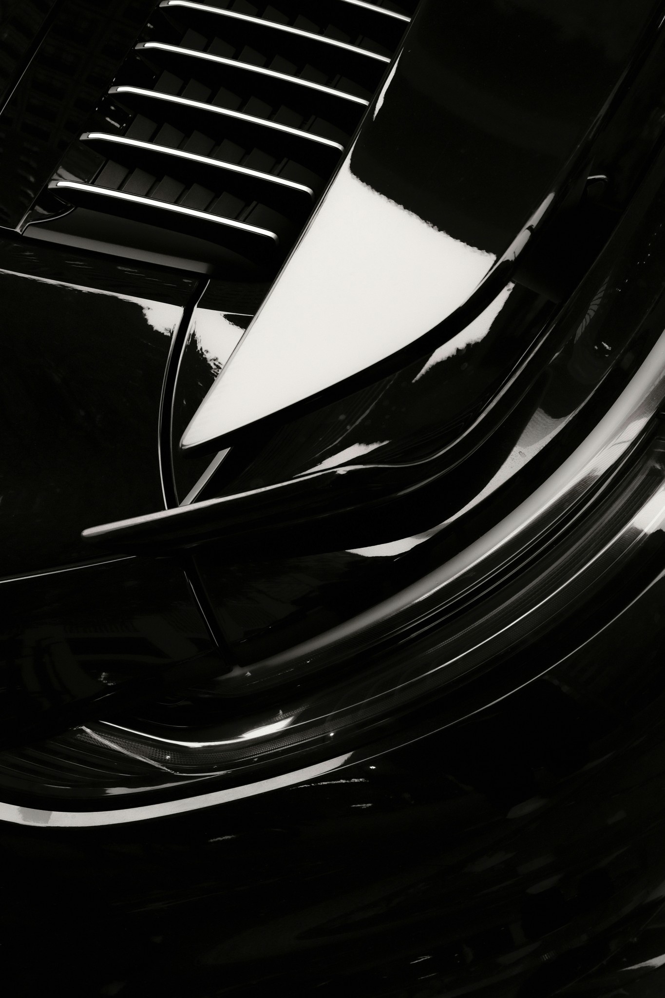 Abstract black and white car detail
