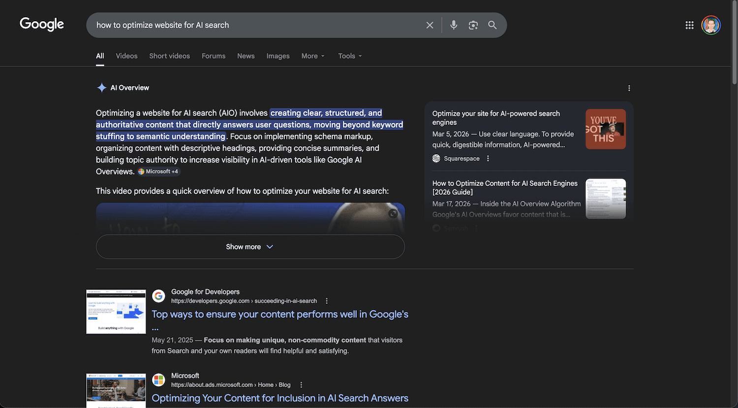 google search results