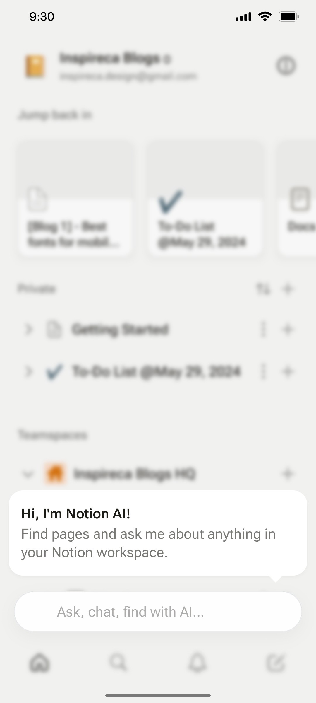 Notion App Chat Screen