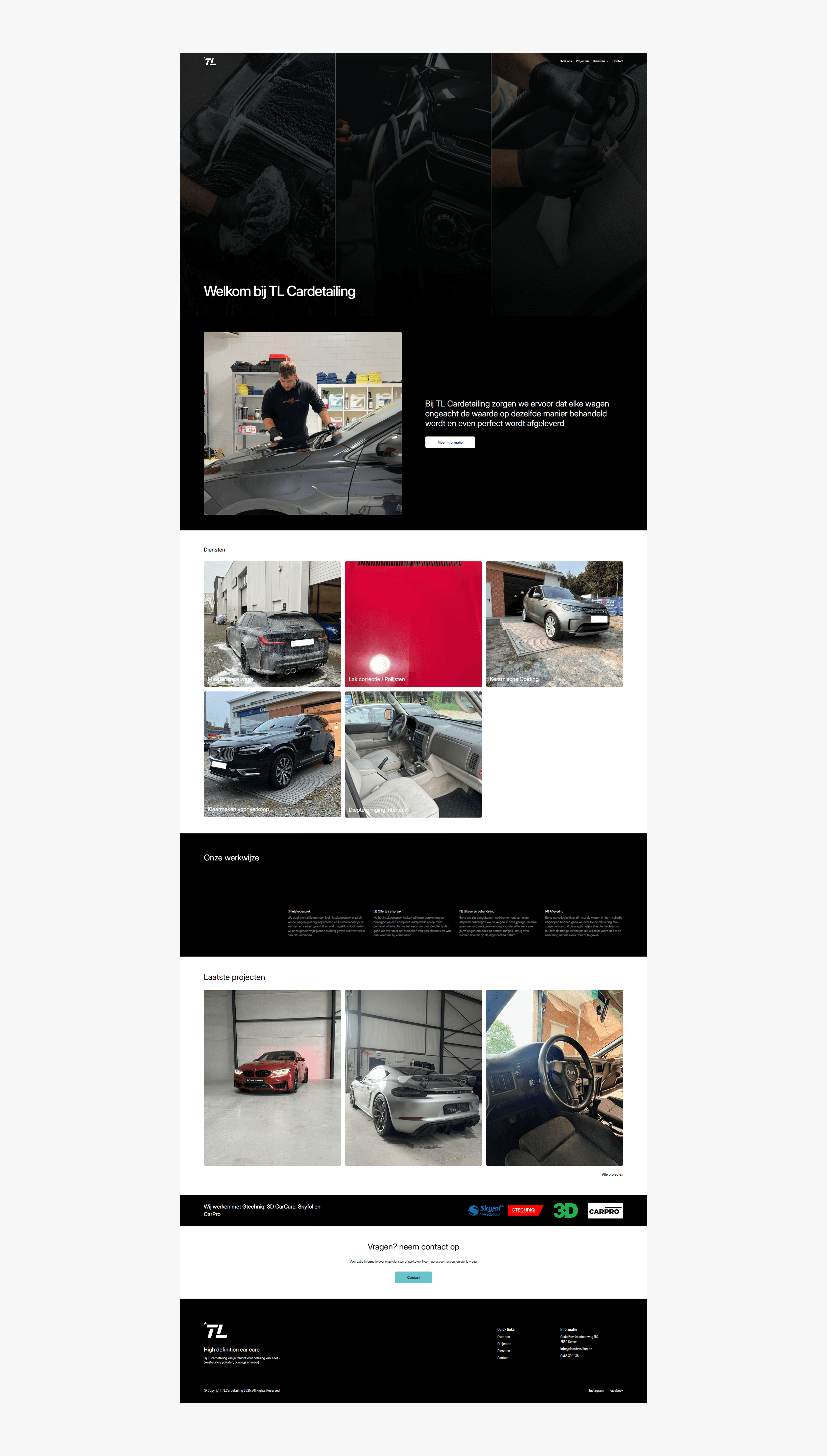 Full page shot of website