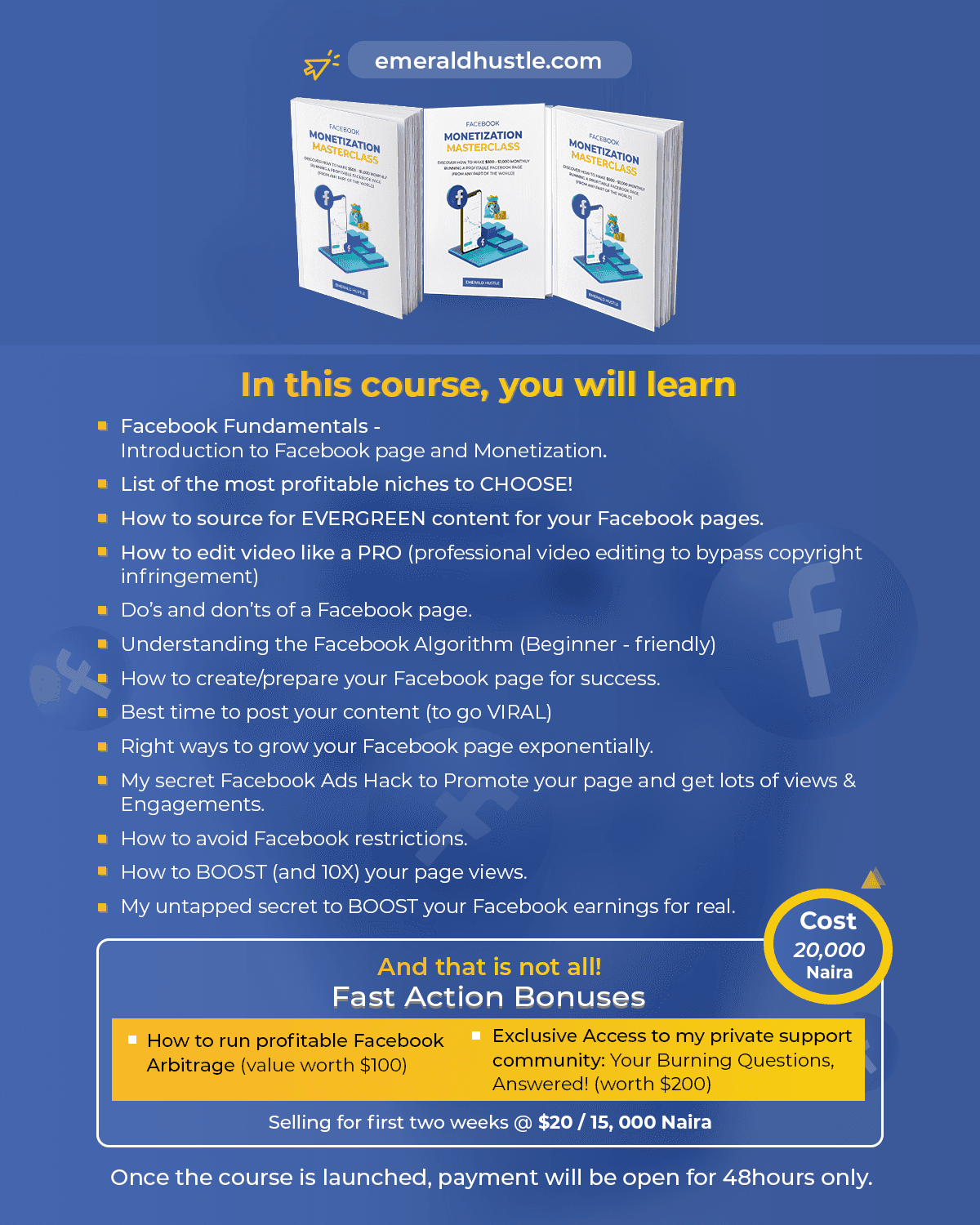 Facebook monetization masterclass highlights design