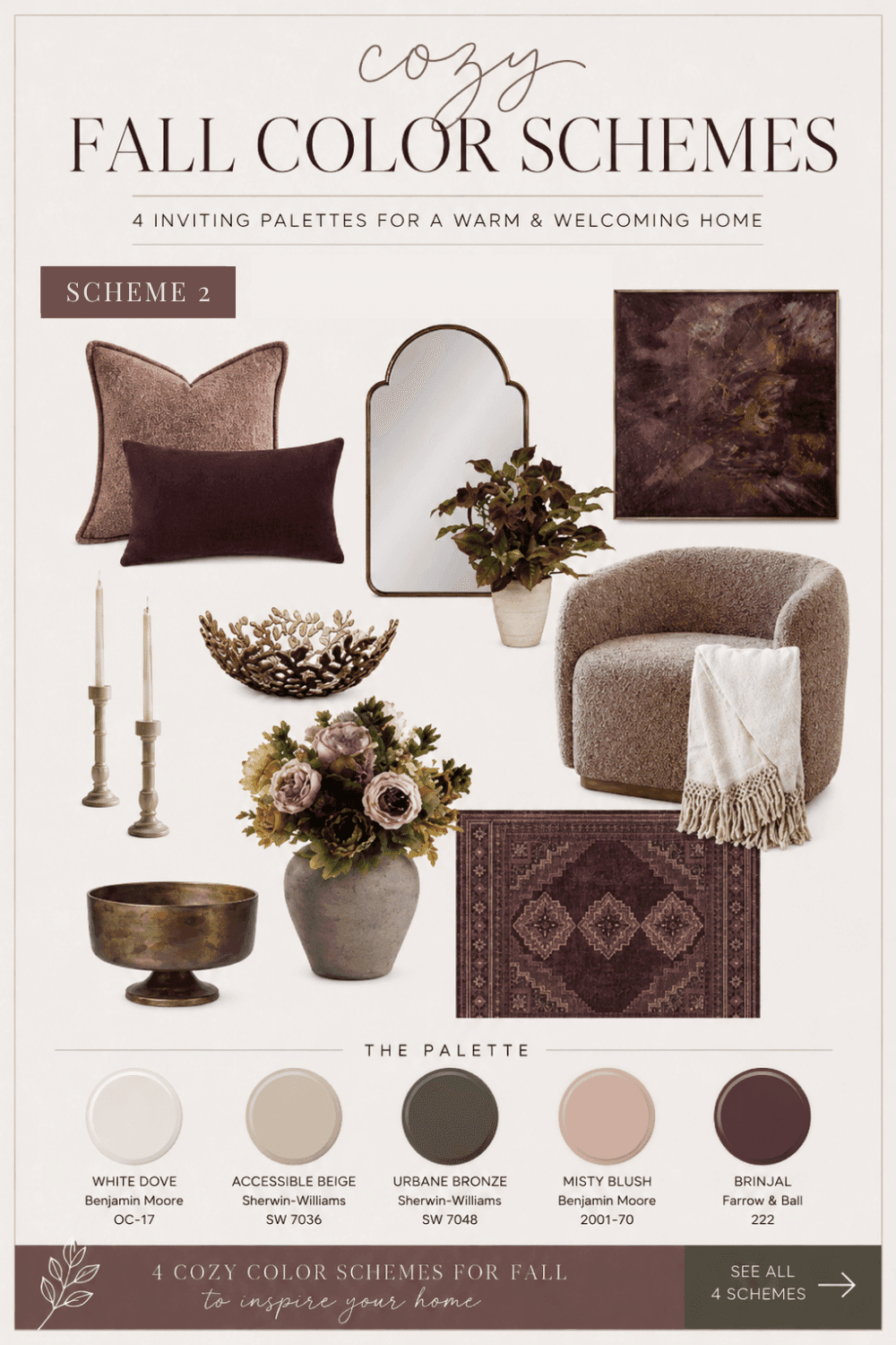 Cozy Fall Home Decor in Burgundy & Pink