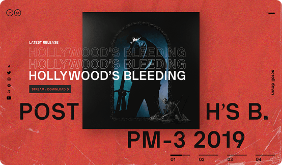 Screenshot of Post Malone website