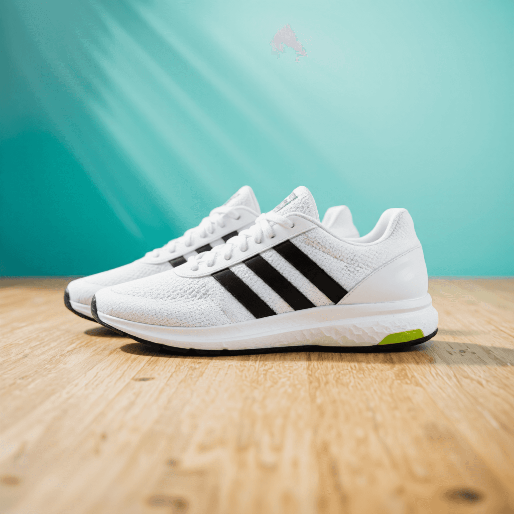 product photography of a pair of athletic shoes designed for sports use