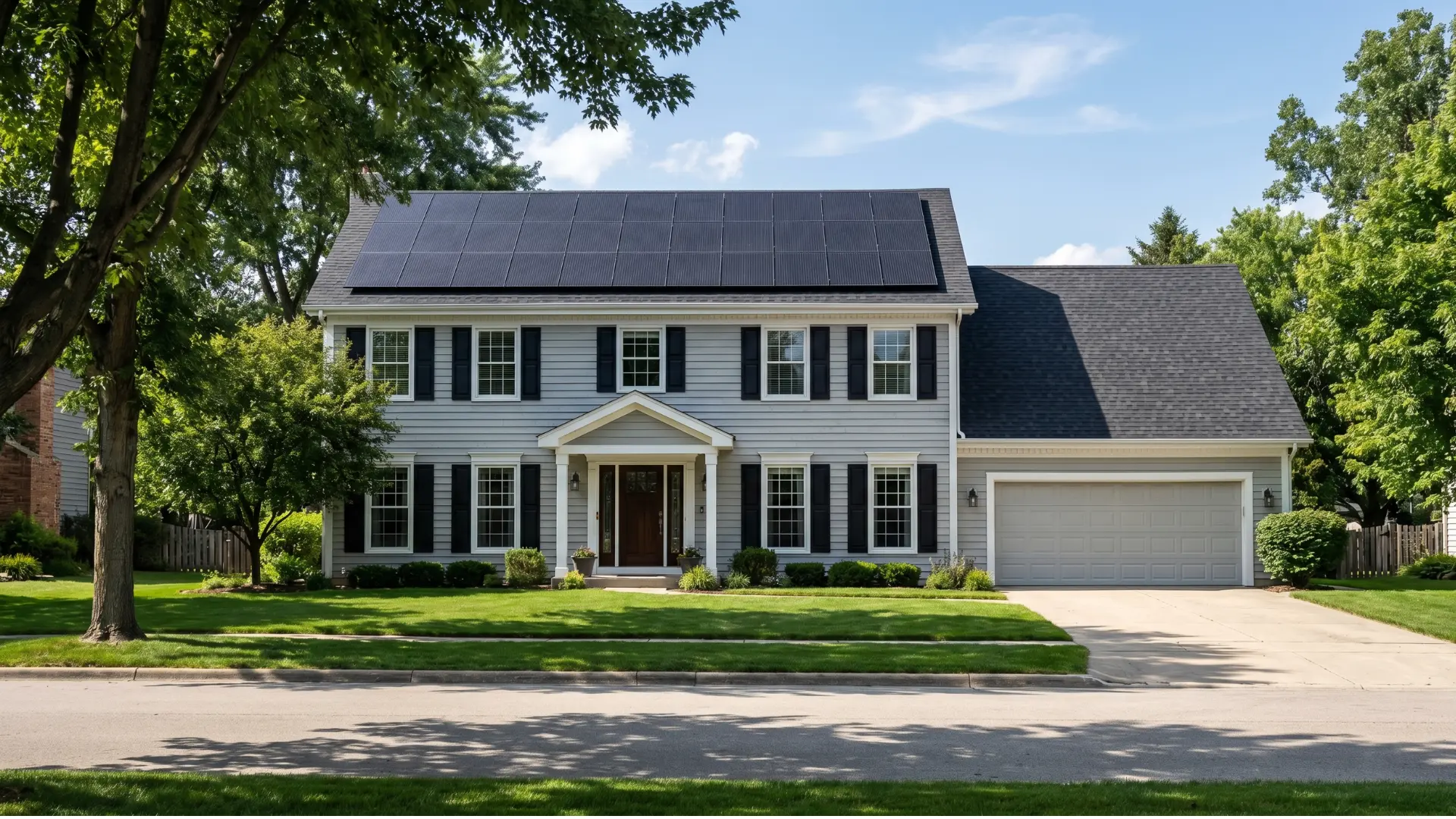 Illinois home with solar panels