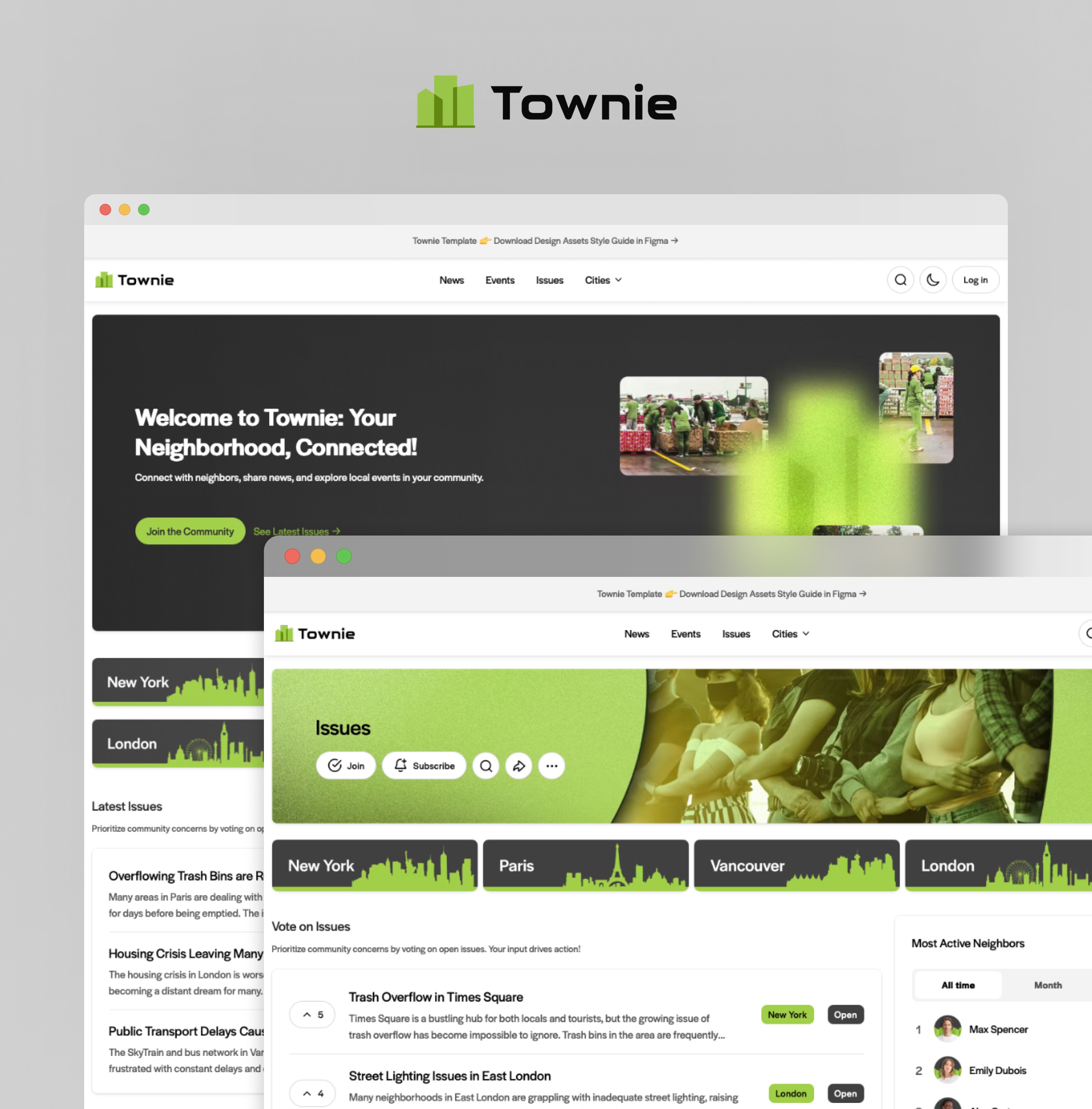 Community Website Template Design - Townie