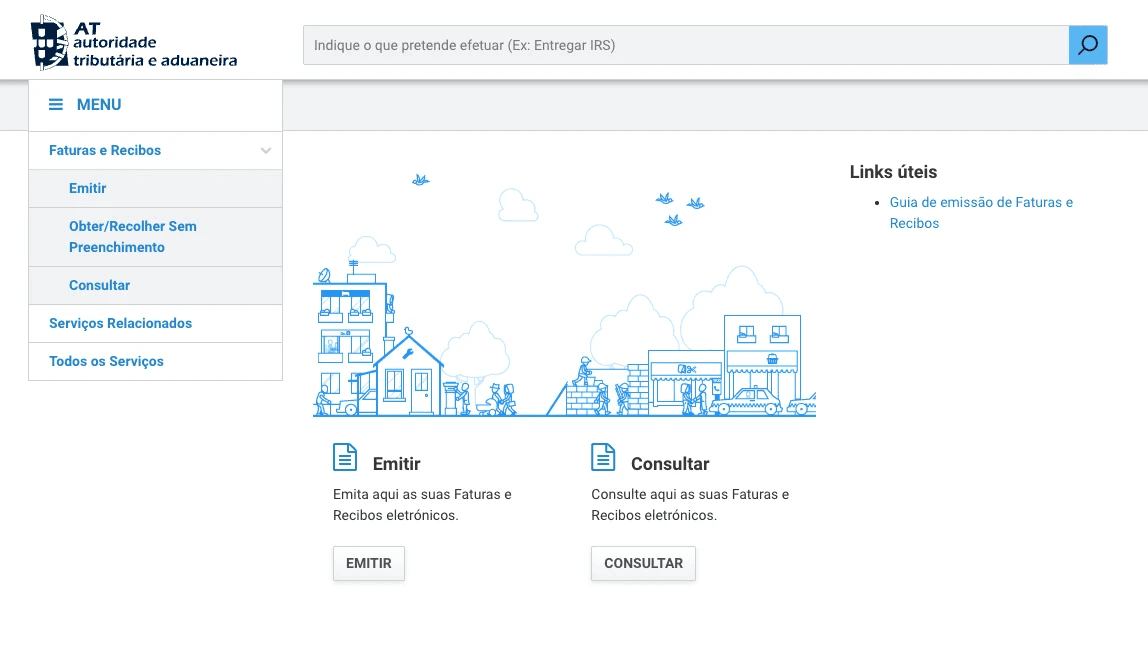 How to start a new invoice on AT portugal