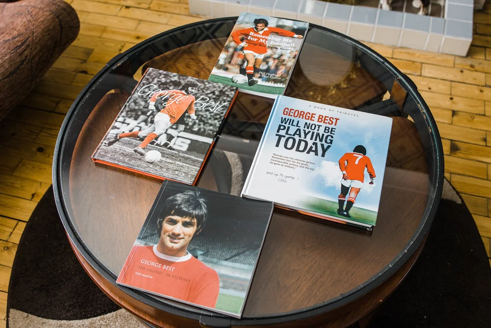 George Best books and memorabilia at George Best’s childhood home in Belfast