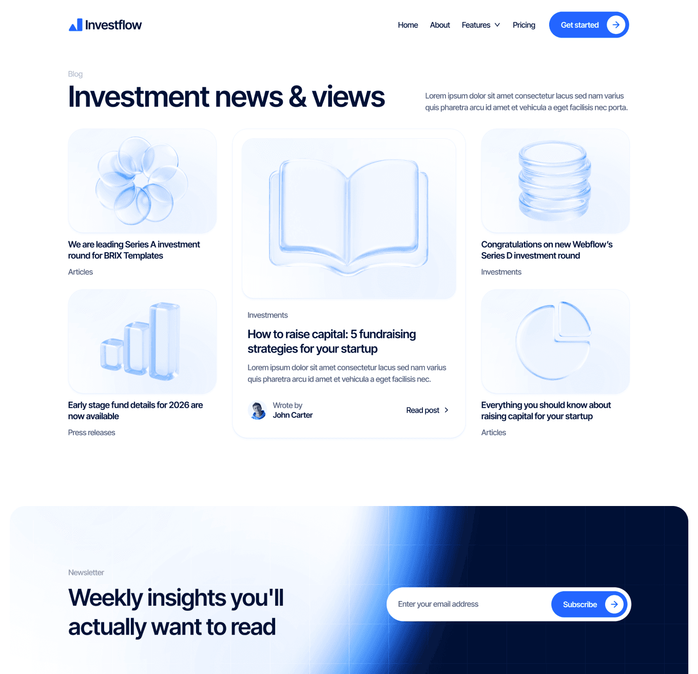 Investflow - Blog V2 Page - Investment Firm Framer Template