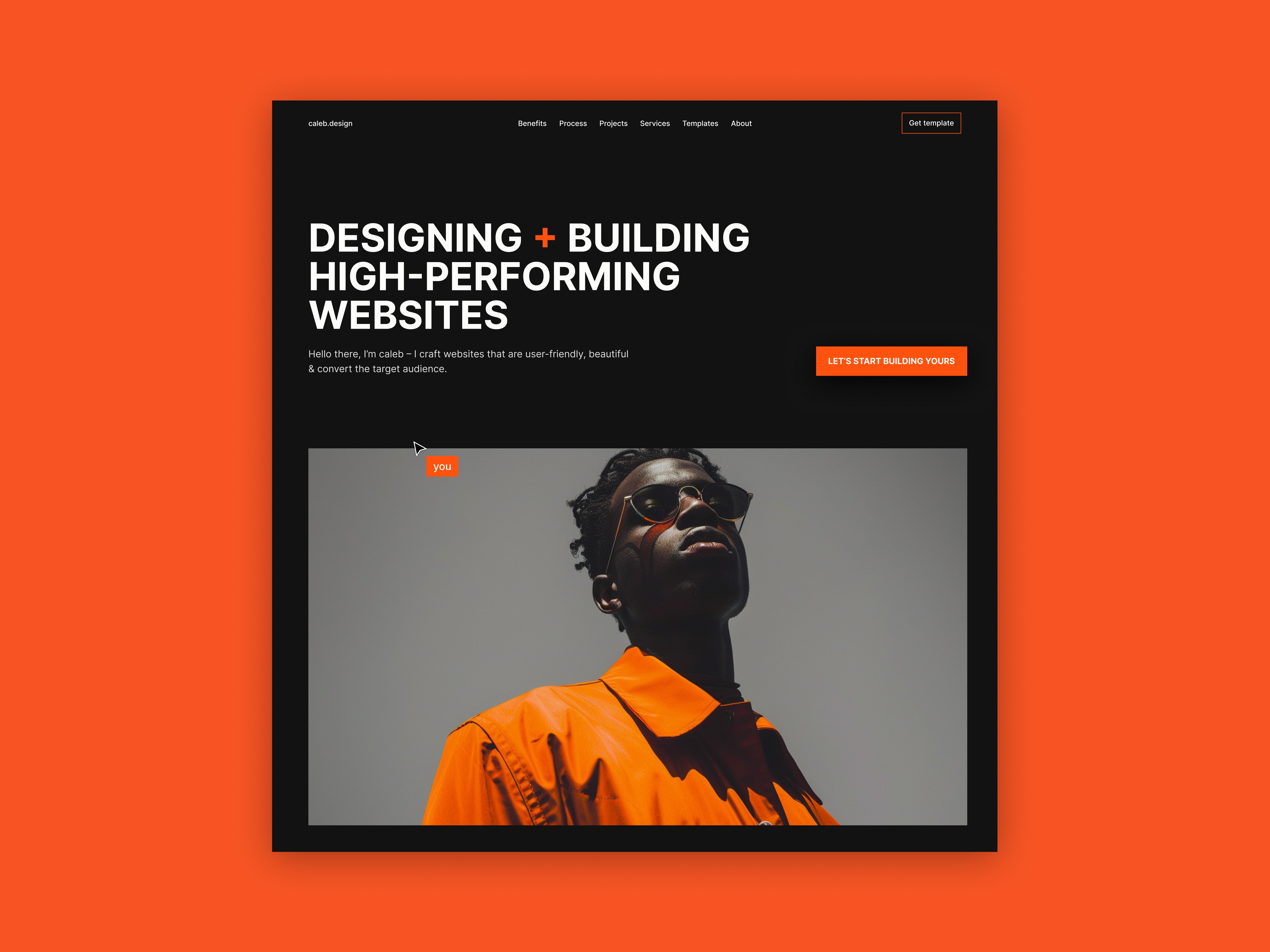 Freelance web designer's portfolio Framer website template