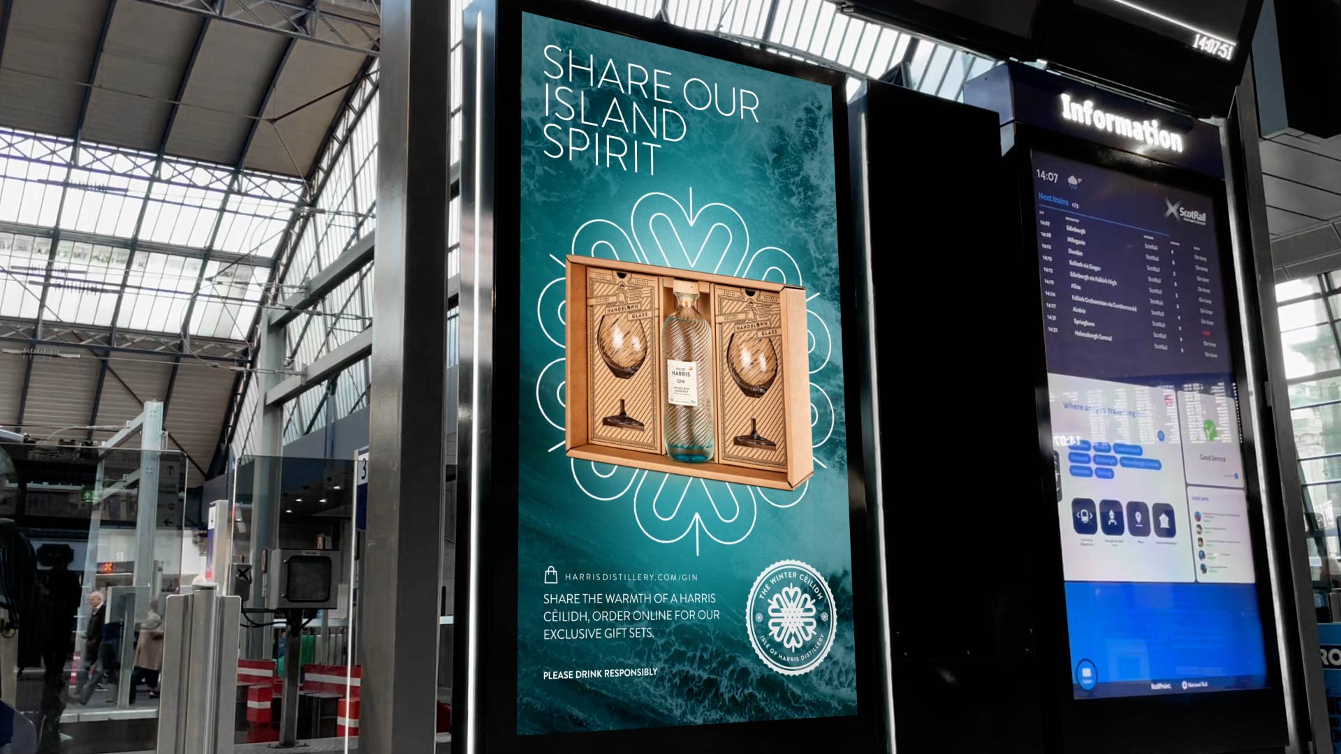 Harris Gin Out of Home digital displays