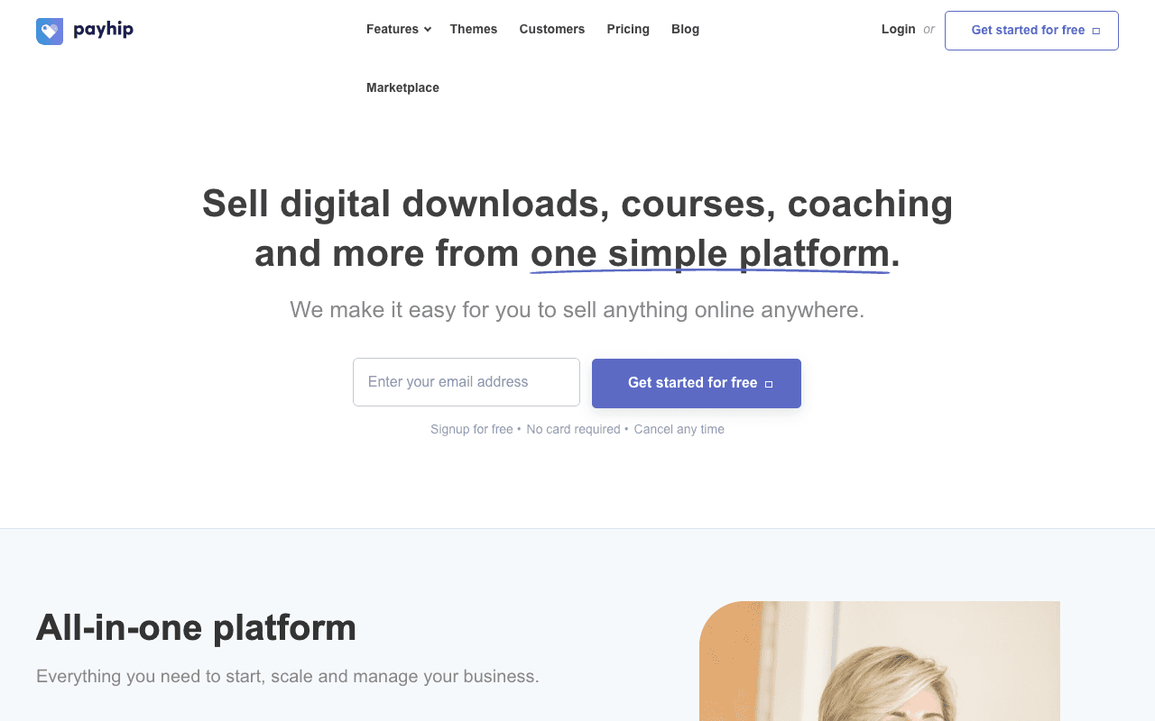 Payhip екранна снимка