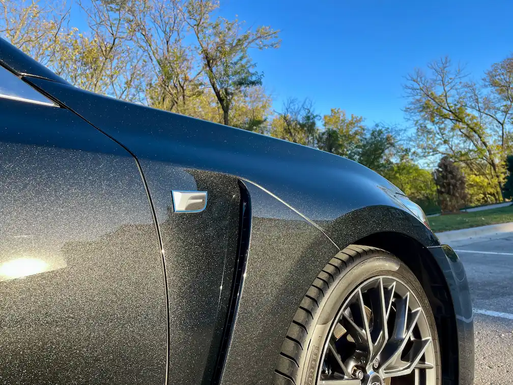 Lexus GSF shining after a scratch and swirl removal and ceramic coating in kansas city