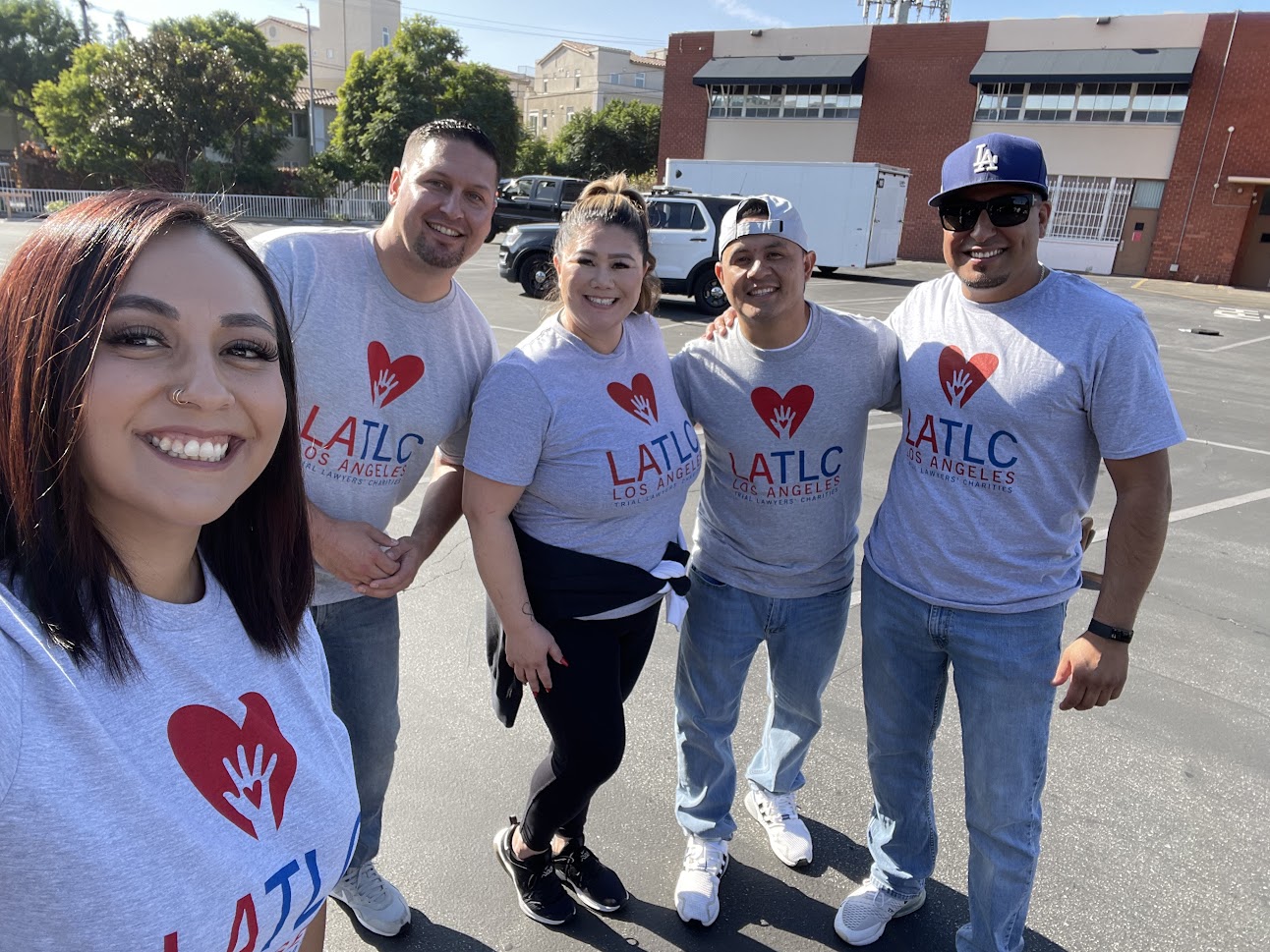 LATLC Volunteers with matching shirts Southern California Sales team Gemini Legal 2023