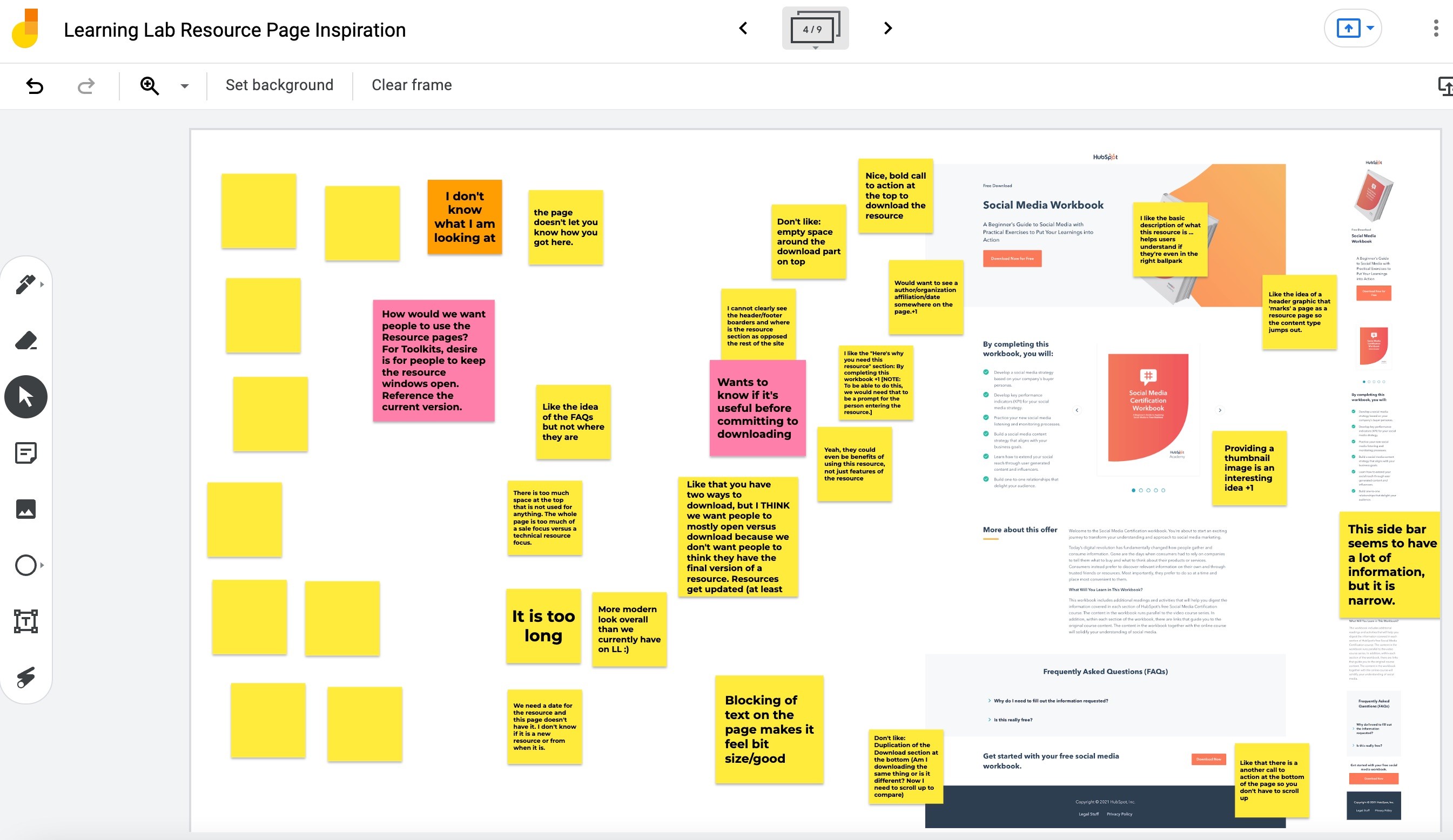 Sticky note ideas from a comparator workshop. 