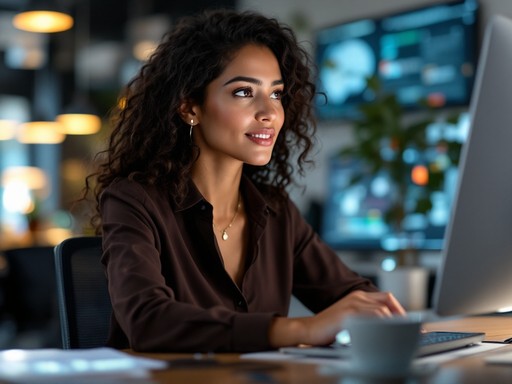 Woman working on computer